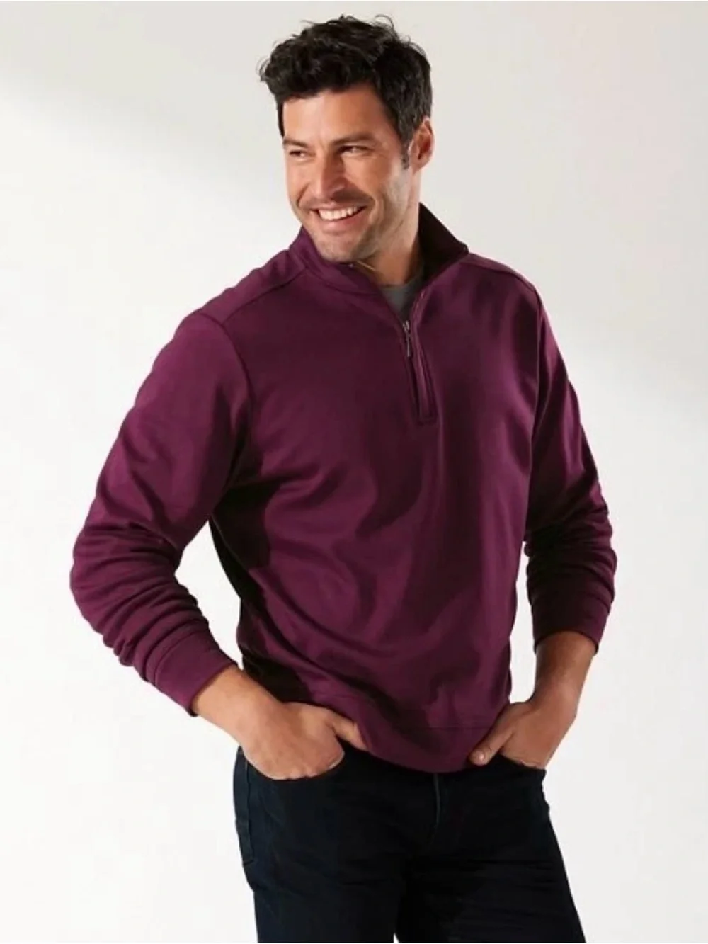 Men’s medium Tommy Bahama Quarter Zip Sweatshirt Burgundy/Maroon